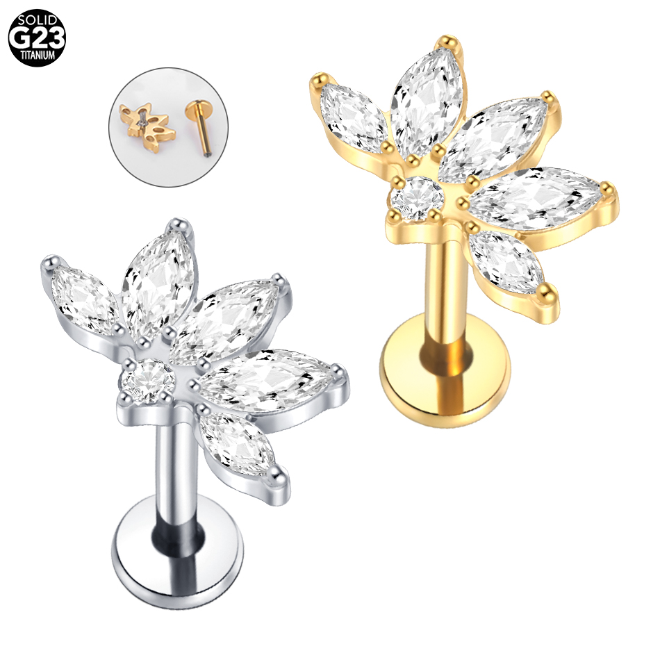 Body Jewelry Titanium - Boucle d'Oreille en Titane Blanc de