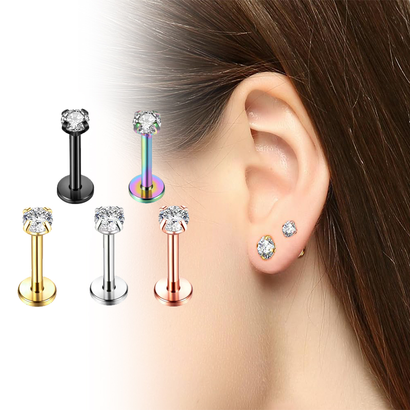 Body Jewelry Titanium - Boucles d'oreilles clous en titane 16G