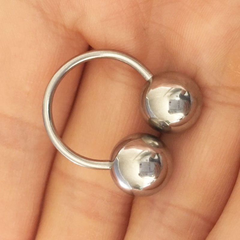 Nipple Bar Curved - Grande boule en acier inoxydable, haltère