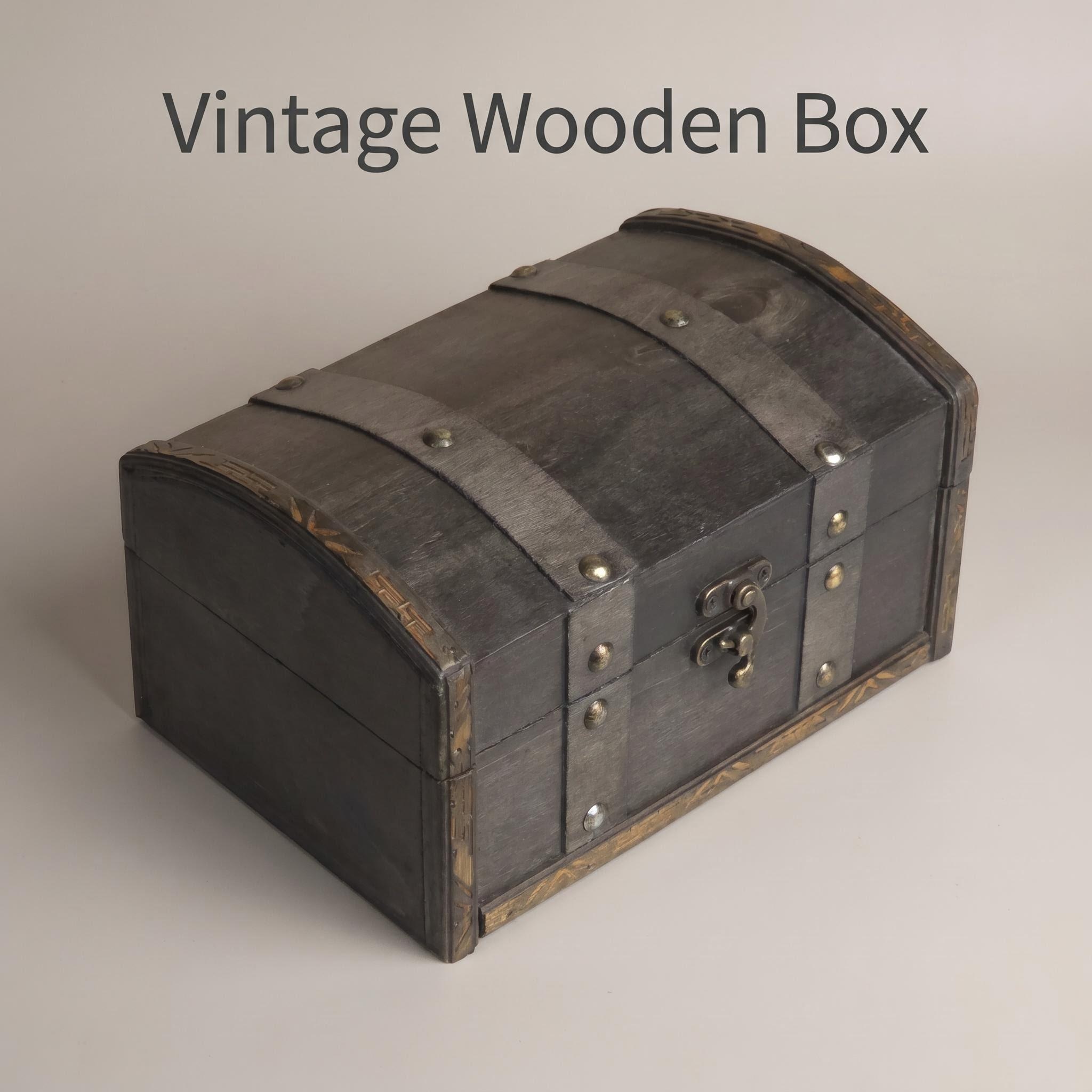 Body Jewelry Display Case - Coffret en bois vintage avec fermoir