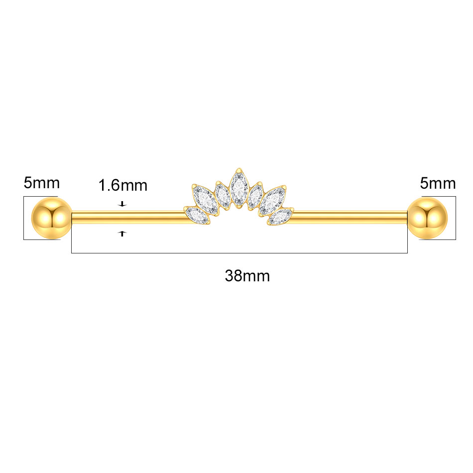 1/5 pièces titane 14G CZ Helix - Industrial Barbell Long avis et prix