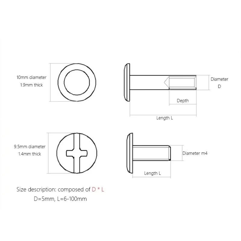 M5x5-100mm doré argent acier a - Body Jewelry Chicago avis et prix