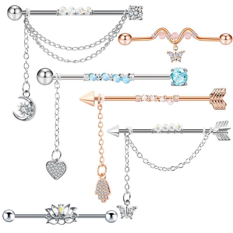 Boucles d'oreilles longues en  - Industrial Barbell Long avis et prix