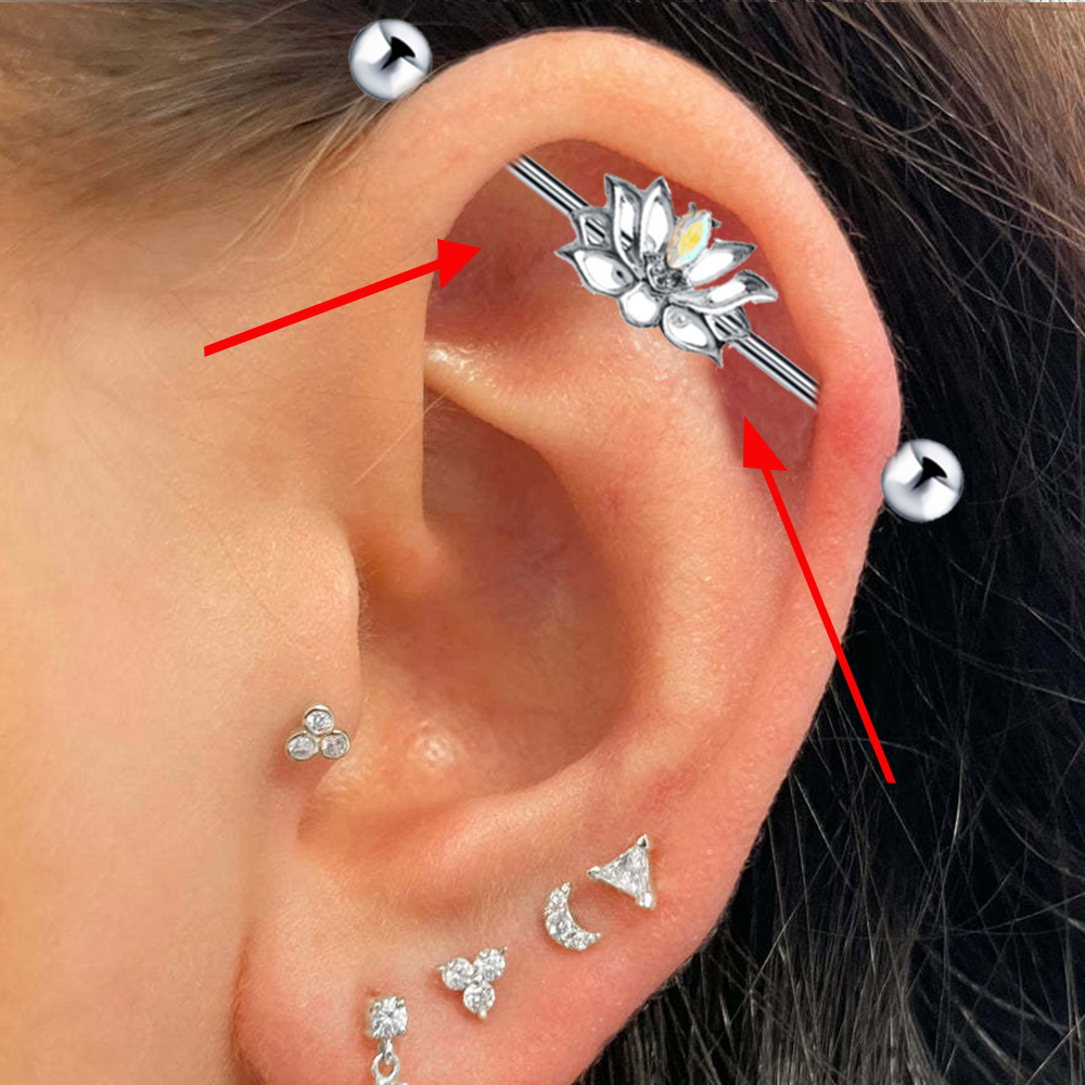 Boucles d'oreilles longues en  - Industrial Barbell Long avis et prix