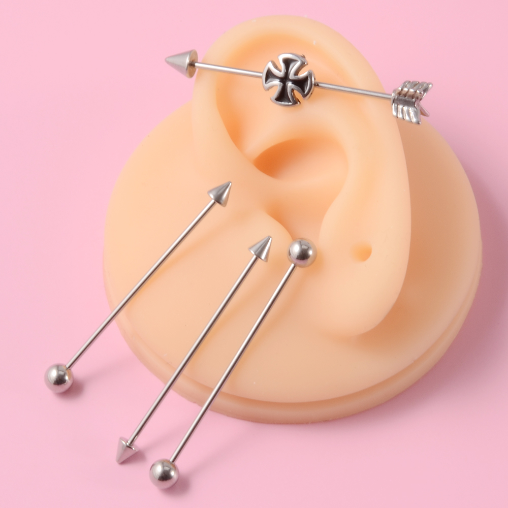 Boucle d'oreille en acier inox - Industrial Barbell Long avis et prix