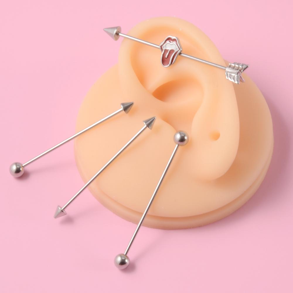 Boucle d'oreille en acier inox - Industrial Barbell Long avis et prix