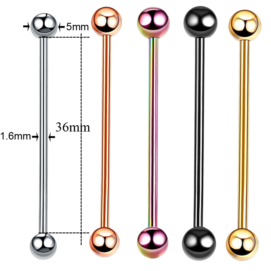 Boucles d'oreilles en titane,  - Industrial Barbell Long avis et prix