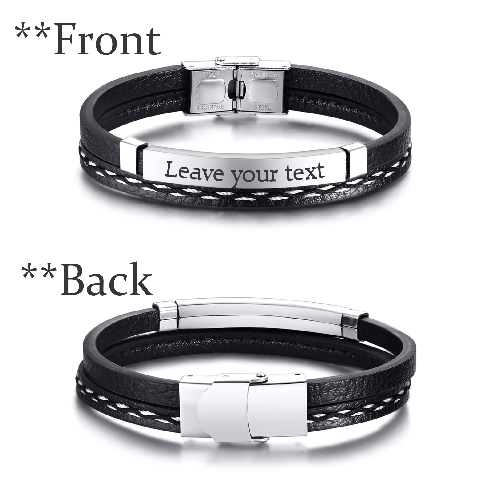 Bracelet en cuir PU tressé dou - Body Jewelry Back avis et prix