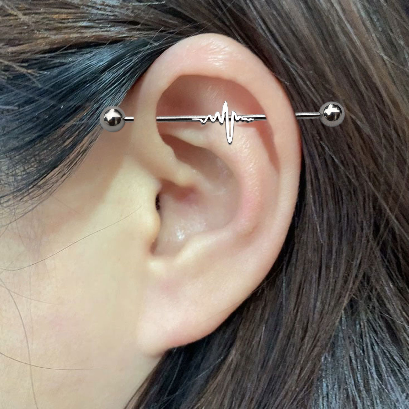 1PC 16G Barbell de piercing in - Industrial Barbell Long avis et prix